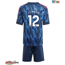 Camiseta Arsenal Jurrien Timber #12 Visitante Equipación para niños 2025-26 manga corta (+ pantalones cortos)